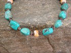 Native American Sterling Silver Turquoise   Spiny Oyster Nugget Stone Bracelet B