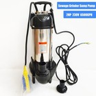 2hp Sewage Grinder Sump Pump W float Heavy Duty Stainless Steel 6500gph 220-240v