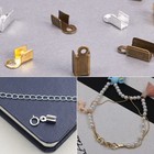 1380 Pcs Fold Over Cord Ends Clasps Tips Caps Jewelry Connector For Necklace