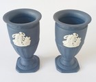Wedgwood Portland Blue Jasperware Vase X 2