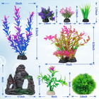 Aquarium Artificial Plastic Plants Decorations And Rock Cave Decor Set Goldfish 