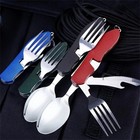 Foldable Camping Utensil Set - Multi-functional Knife  Fork  Spoon Combo For Out