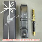 Hot Meisterstuck 163 Black Gold Fountain Pen With Montblanc Leather Case Pen