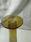 Vintage Mid Century Modern Tall Amber Hand Blow Art Glass Vase 15    Bubbles