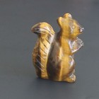 Hand Carved Crystal Gemstone Squirrel Figurine Animal Statue Desk Home Decor