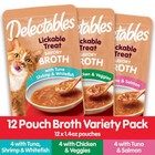 Hartz Delectable Savory Broths Lickable Wet Cat Treats Variety Pack  12 Count