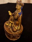 Old Tibet Copper With Gold Gilt Guru Padmasambhava Rinpoche Buddha Statue 4   