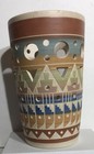 Navajo Style Candle Holder Pottery Hand Etched   Painted R  Gonza Mexico  nm 