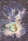 Aceo Print  Space Galaxy Planet Stars   2 5  X 3 5 