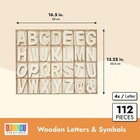 Unfinished Wooden Letters  Symbols  Storage Tray  3 Inch Alphabet  112 Pieces 