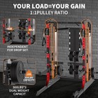 2000 Lbs Power Rack With Lat Pulldown Dual Pulley System Squat Cage Home Gym
