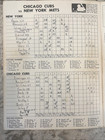 1969 Chicago Cubs Vs  Ny Mets Baseball Program Neatly Scored Iconic Nl Series