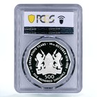 Kenya 500 Shillings 10th Anniversary Of President Moi Pr69 Pcgs Silver Coin 1988