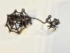 Vintage Spider Web And Spider Adjustable  Chained Double Fingers Rings Cute Rare