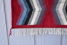 Navajo Rug  Eye Dazzler  Pattern - Red Grey Black White Blue - 36  X 28 5 