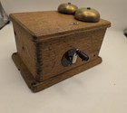 Antique Western Electric Telephone Ringer Box Dual Brass Bells Pre-1940 Parts On