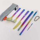 Knife Fork Spoon Straw Toothpick Chopstocks Camping Hiking Travel Flatware