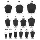 34 Pack Solid Rubber Stoppers 13 Assorted Sizes 000  - 10  Black Tapered Lab B