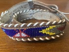 Unique Cowhide Micro Beaded Native Belt Children   s 24    Marked Indian Beaded