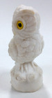 Vtg Alabaster 5  Owl Figurine Italy Mcm Collectible Salt Stone Yellow Eyes