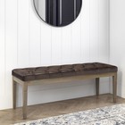 Waverly Tufted Ottoman Bench - 48 Inch Wide Upholstered Vegan Leather Rectang   