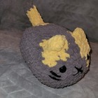 Handmade Crocheted Loaf Cat Plush Stuffed Animal Gray Yellow Kids Toy Kawaii