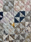 Antique 1890-1910 Jacobs Ladder Patchwork Quilt Indigo   Shirting Scrap Scrappy