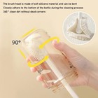 Silicone Bottle Brush - Long Handle Flexible Cup Scrubber   Baby Bottle Cleaner
