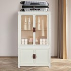 Foldable Plastic Wardrobe With Wheels  Hanging Rod  And Doors  10 Hangers 