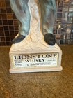 Vtg 1969 Lionstone Whiskey Decanter Indian Porcelain Bottle - Great Labels 