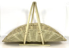 Vtg Herb Flower Gathering Wicker Basket Rattan Handle Oval Country Off White 16 