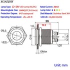  2 Pcs  Signal Light 16mm 5 8  Indicator Led 12-24 V Ac dc  Green