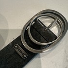 Fossil Women   s Grey Leather Belt Double Oval Buckle Size Small Western Boho