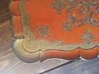 Vintage Italian Florentine Wood Tray Orange Gold Gilt 16    X 12    Decorative