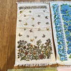 Mixed Lot Of Four Vintage Bath Towels Green  Blue  Flowers  Butterflies