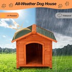 Outdoor Wooden Dog Pet House Kennel Shelter With Food Storage Bucket Waterproof