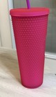 Starbucks Hot Pink Studded Tumbler 24oz Limited Color W  Straw