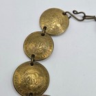 Vintage Peru 1976 1 2 Sol De Oro Coin Bracelet 7 5  Brass Peruvian Jewelry