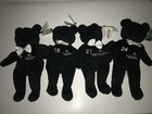 Salvino s Bamm Beanio s Al And Nl Lot Of 8 Bears All Black With White Bow-ties