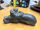 Vintage Edmund Wolf Sculptures Canada Carved Stone Eskimo inuit Riding Whale
