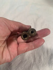 Vintage Pair Of Cast Brass Fancy Shaped Finials C1930s 3  Tall