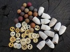 Old Rare Vintage Antique Relic Civil War Miniball  Bone Button And Clay Marble