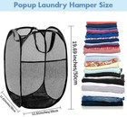 Packs Collapsible Pop Up Laundry Bag Foldable Hamper Large Mesh Clothes Basket