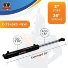 3x26 Hydraulic Cylinder-3  Bore  26  Stroke -welded Cross Tube Cylinder new 