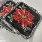 Poinsettia Pot Holders Lot Of 5 Sets Of 2 Christmas Cooking 