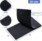 20 Sets Heavy Duty Hook   Loop Adhesive Strips  Sticky Back Fastener 2x4    Black