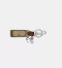 Coach Cu303 Signature Loop Snap Valet Key Fob Ring  Bag Charm New Nwt