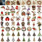 Christmas Crystal Snowflake Tree Snowman Deer Bell Enamel Brooch Pin Xmas Party