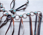Western Leather Tack Set For Horse   Ring Tack Set With Latigo Fringe