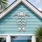 Outdoor Swimming Sea Turtle Wall Decor - Pvc Turtle Sign For Beach House  Porch 